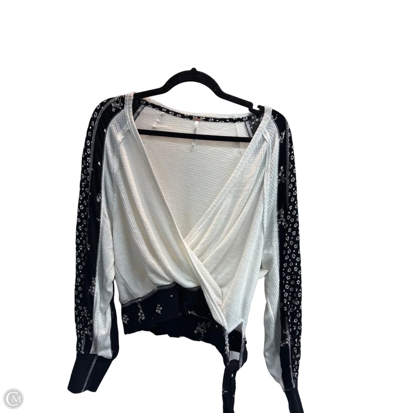 Top Long Sleeve By Free People In Black & White, Size: Xs