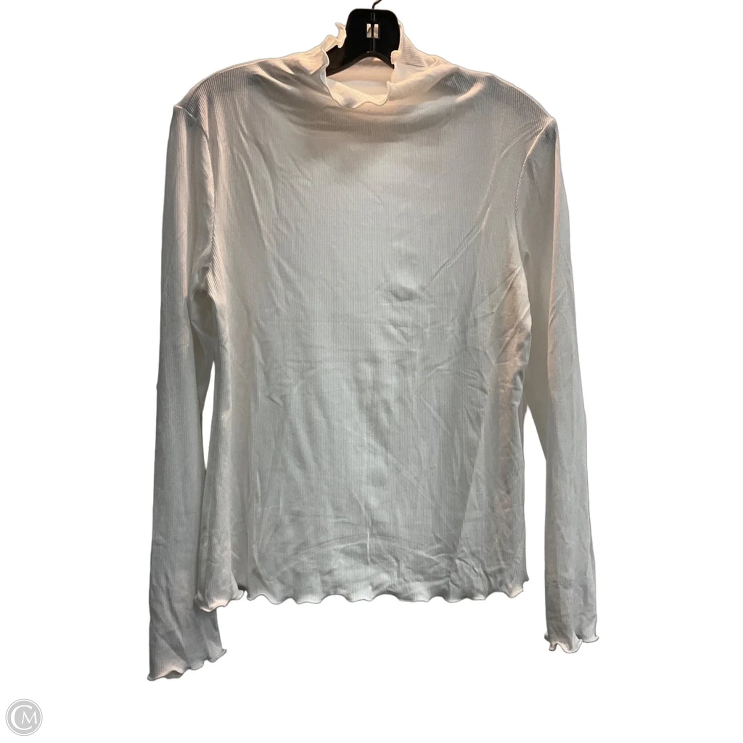Top Long Sleeve Basic By Clothes Mentor In White, Size: L