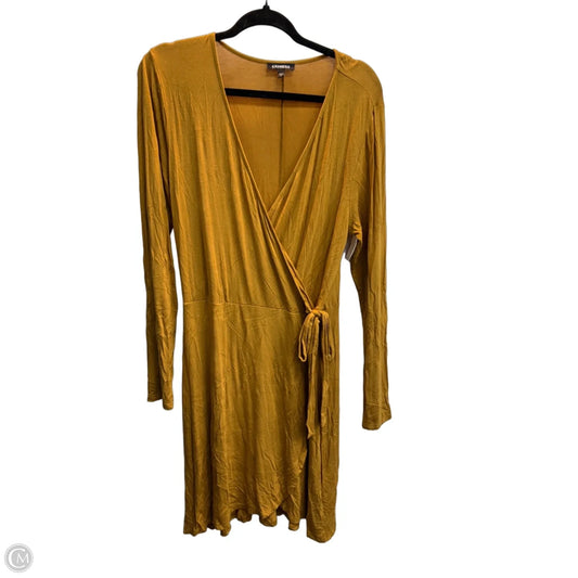 Dress Casual Midi By Express In Yellow, Size: L