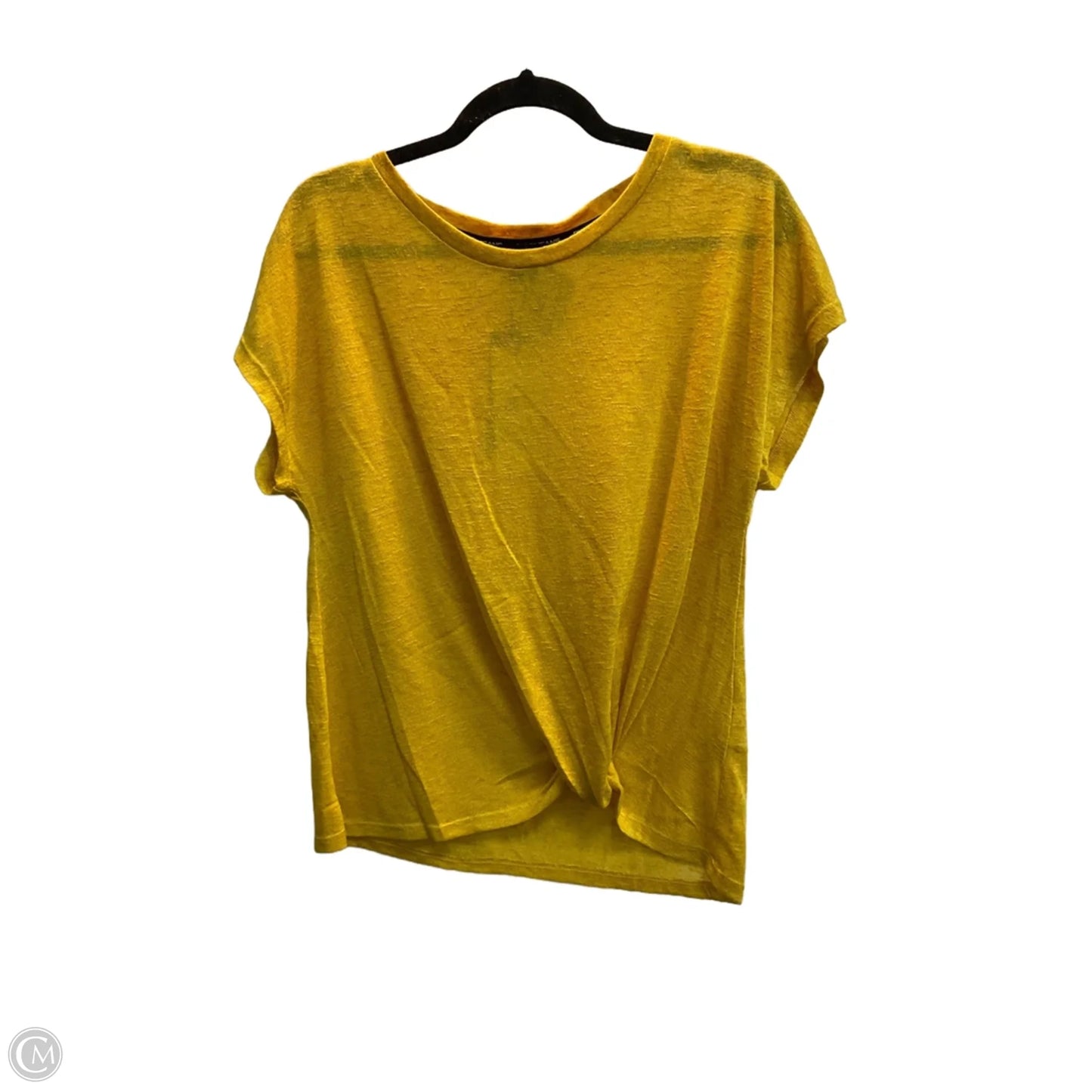 Top Short Sleeve By Dkny In Yellow, Size: S