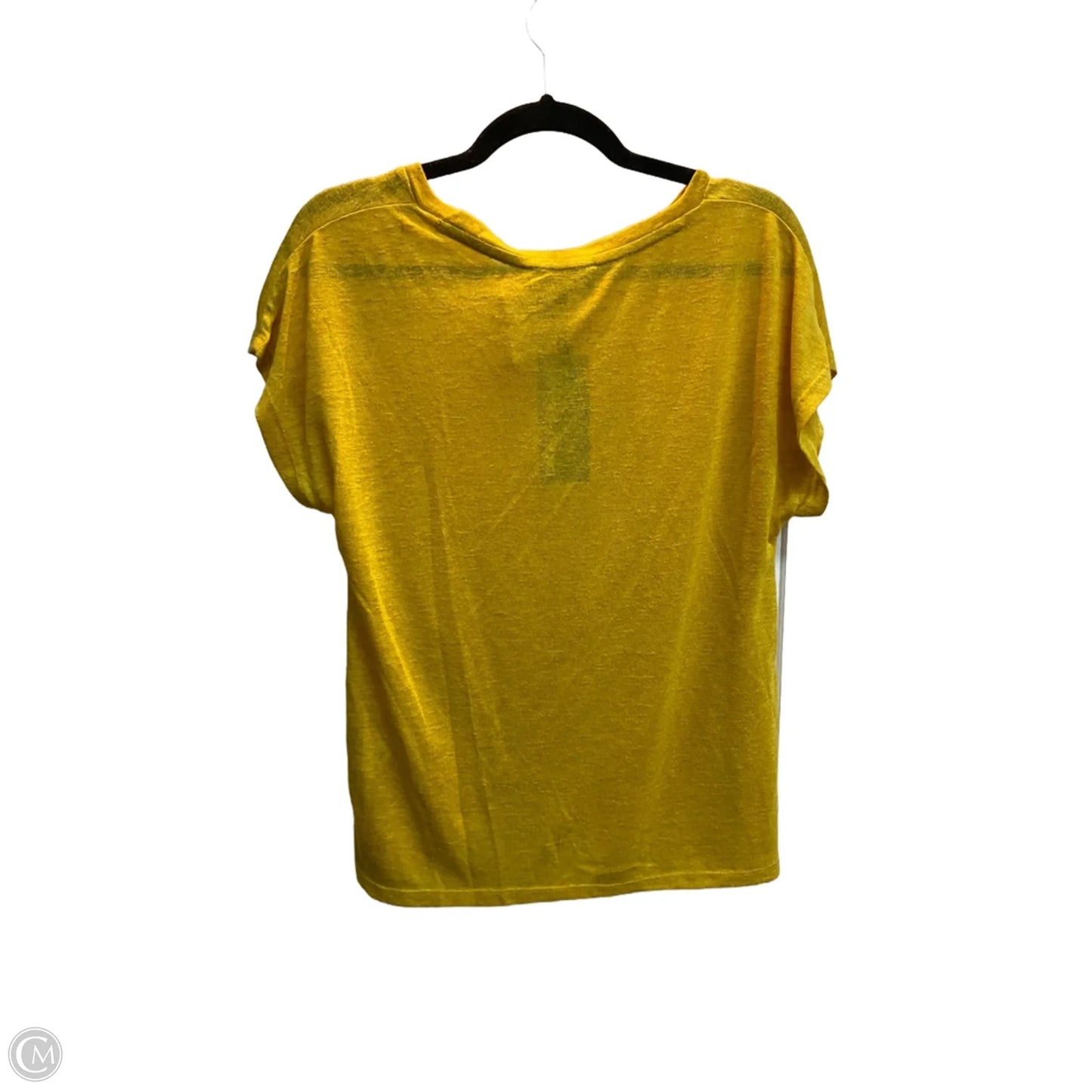 Top Short Sleeve By Dkny In Yellow, Size: S