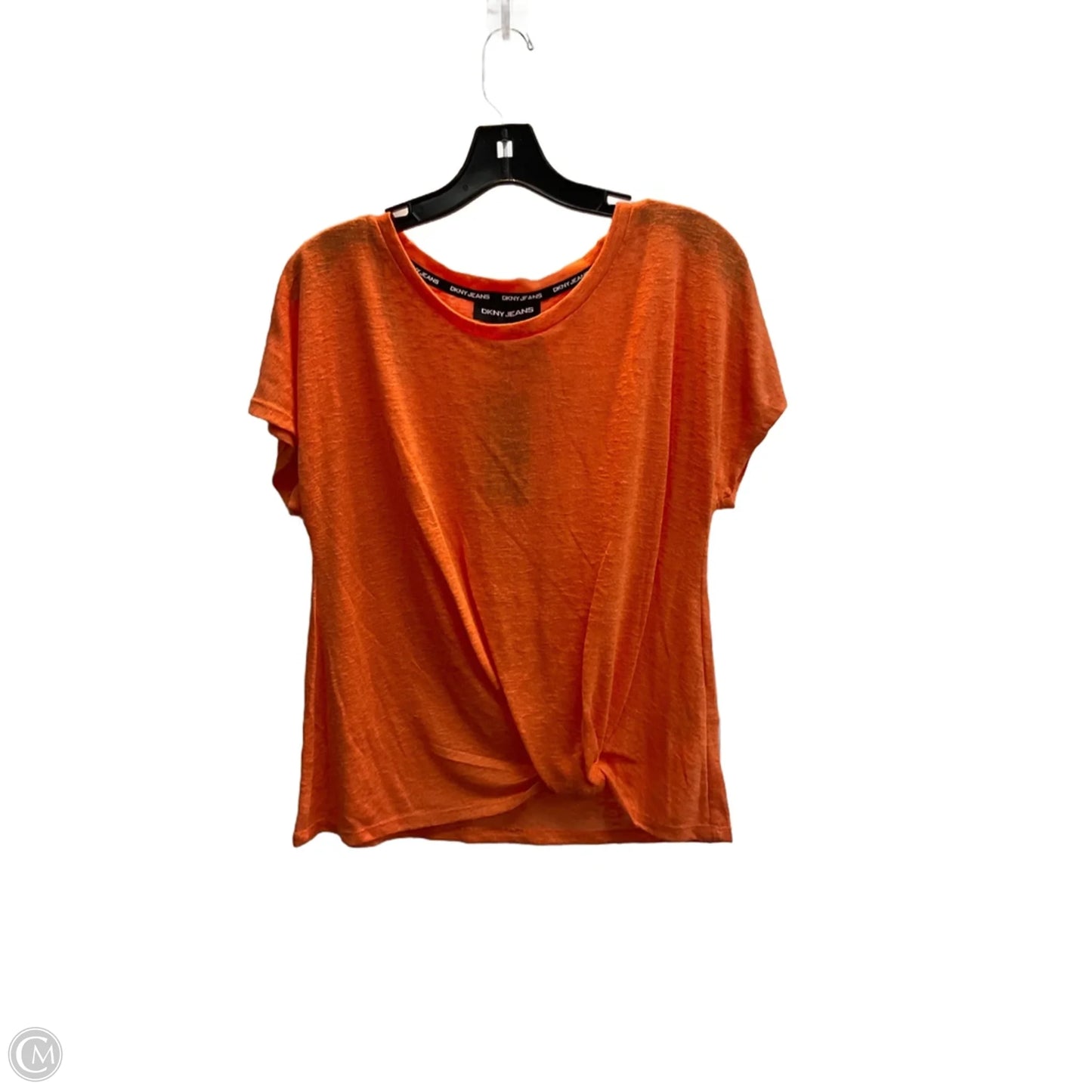 Top Short Sleeve By Dkny In Orange, Size: S