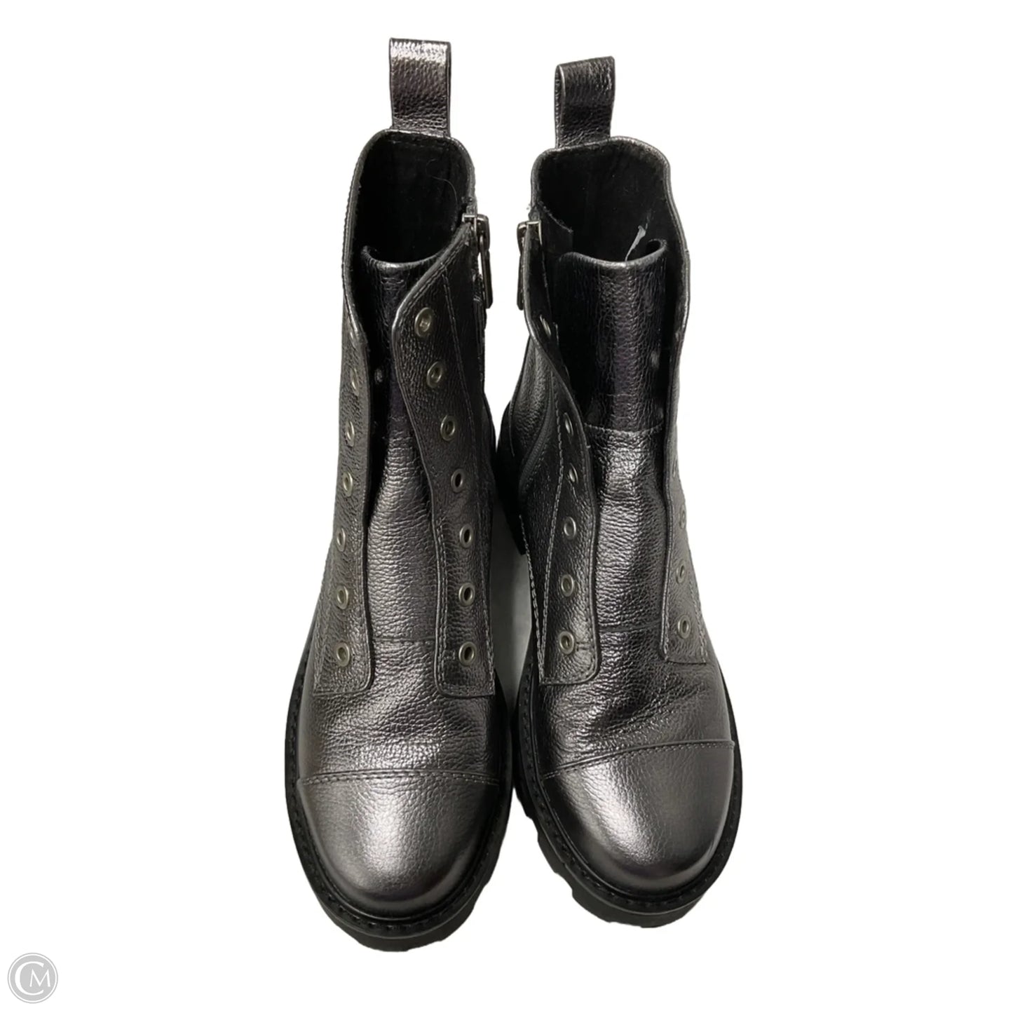 Boots Designer By Karl Lagerfeld In Silver, Size: 7