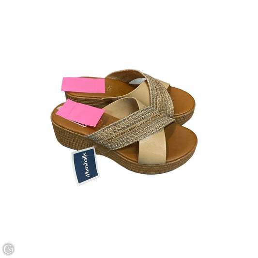 Sandals Heels Wedge By Toscanella In Tan, Size: 6