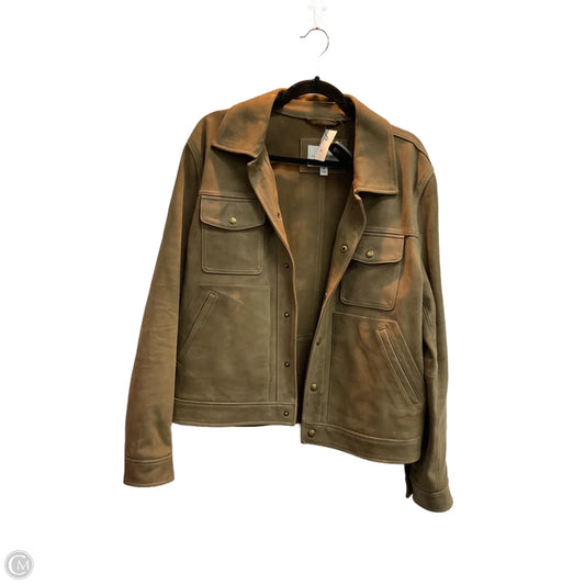 Jacket Leather By Banana Republic In Brown, Size: M