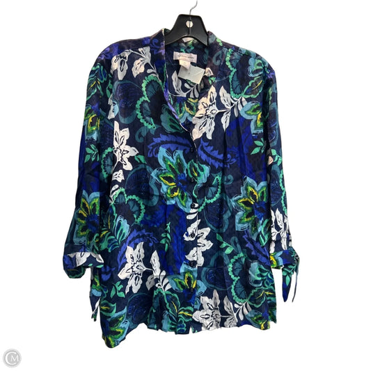 Top Long Sleeve By Allison Daley In Multi-colored, Size: Xl