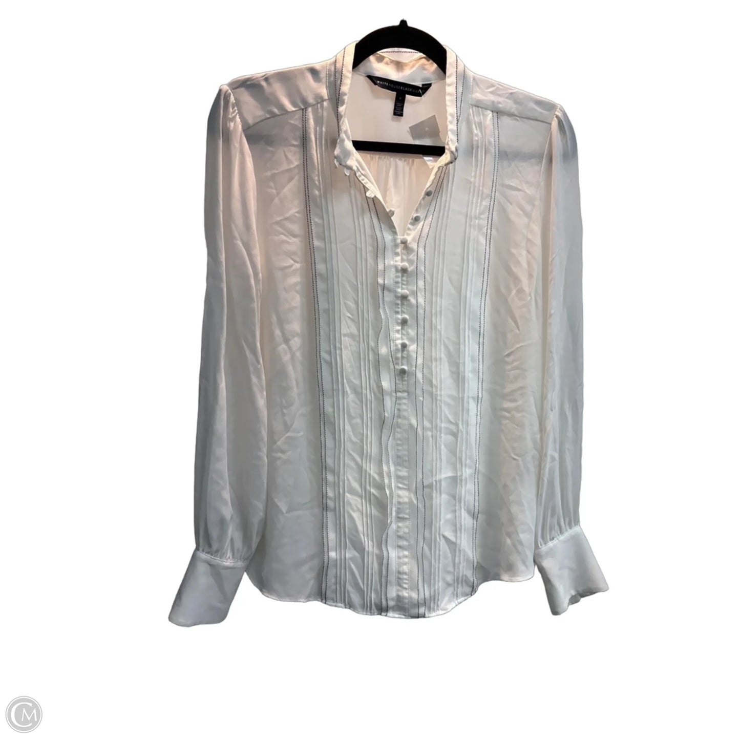 Blouse Long Sleeve By White House Black Market In White, Size: M
