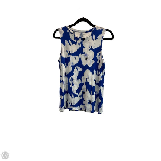 Top Sleeveless By Nine West In Blue & White, Size: M