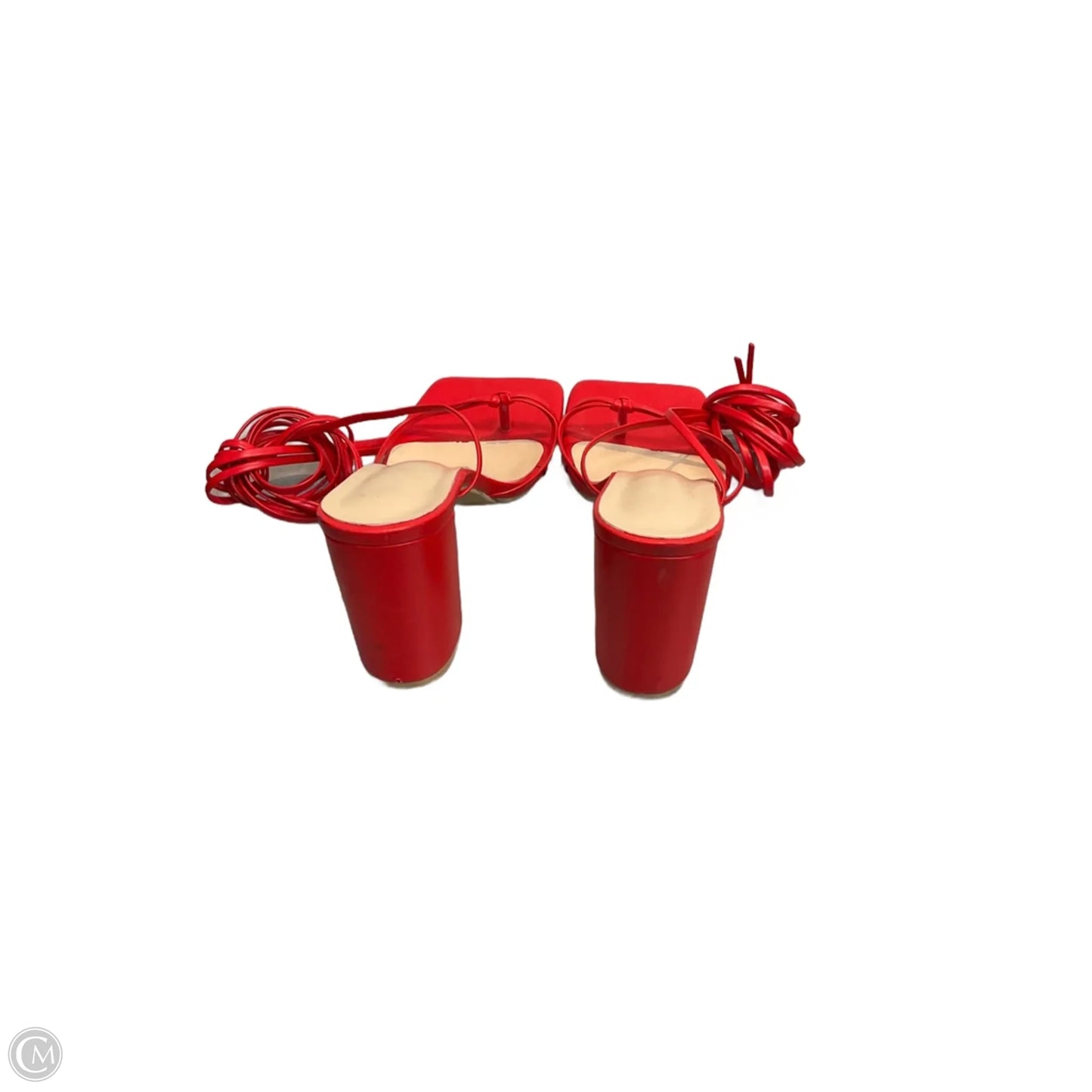 Sandals Heels Block By Clothes Mentor In Red, Size: 10