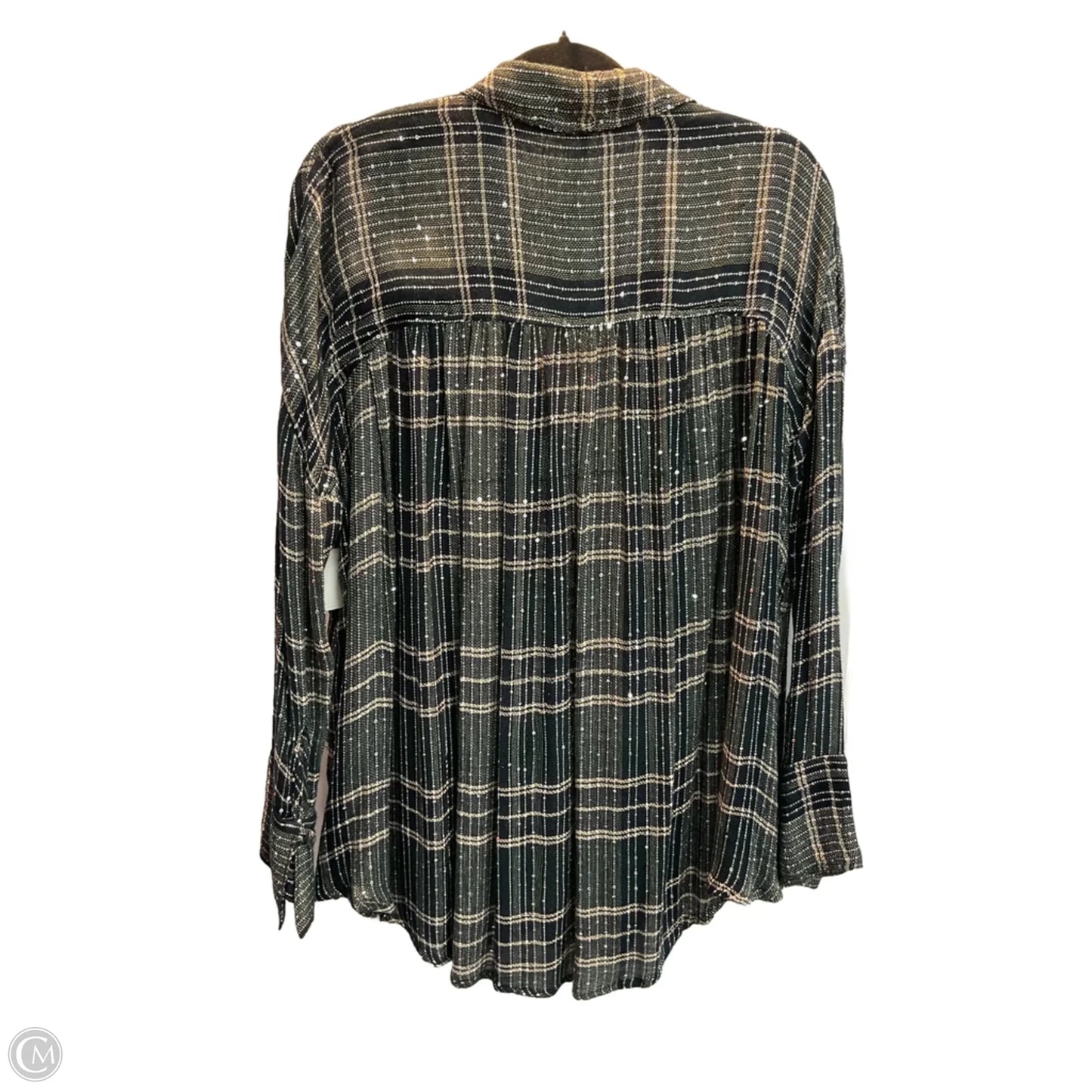 Top Long Sleeve By Free People In Plaid Pattern, Size: S