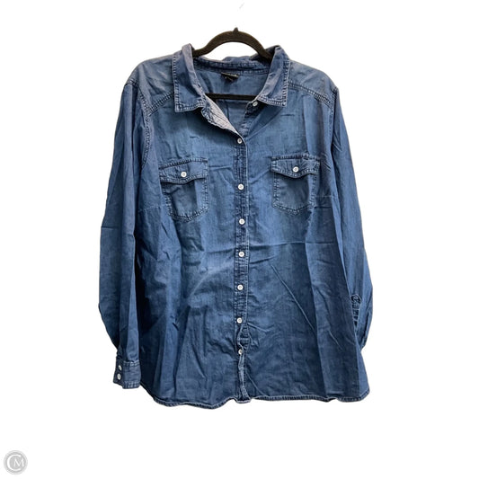 Top Long Sleeve By Torrid In Blue Denim, Size: 3x