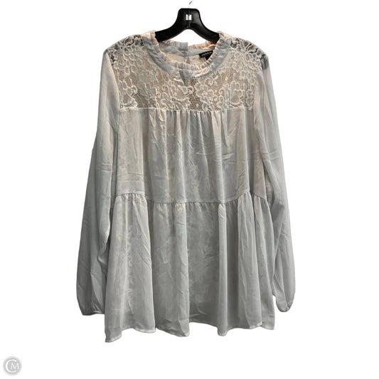 Blouse Long Sleeve By Torrid In White, Size: 3x