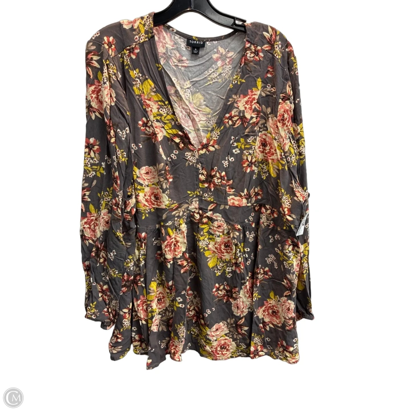 Top Long Sleeve By Torrid In Floral Print, Size: 4x