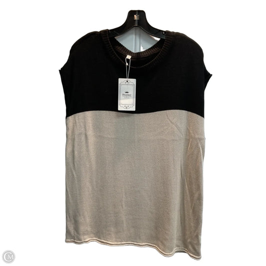Sweater Short Sleeve By Clothes Mentor In Black & Tan, Size: Xl