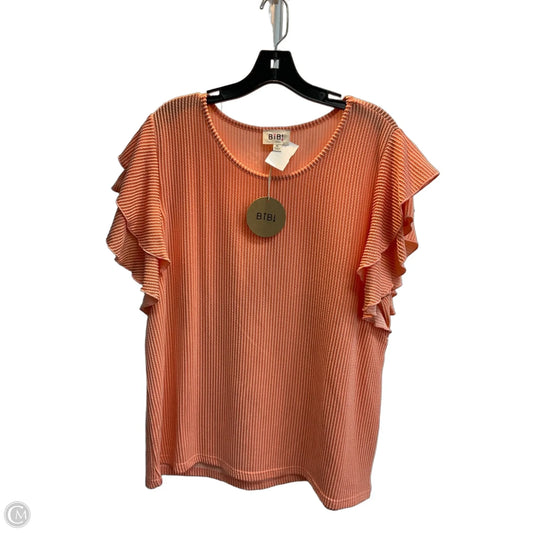 Top Short Sleeve By Bibi In Orange, Size: Xl