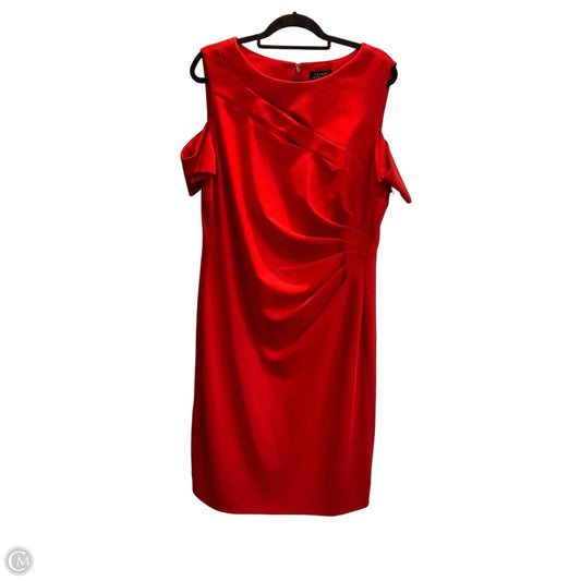 Dress Party Midi By Tahari In Red, Size: 1x