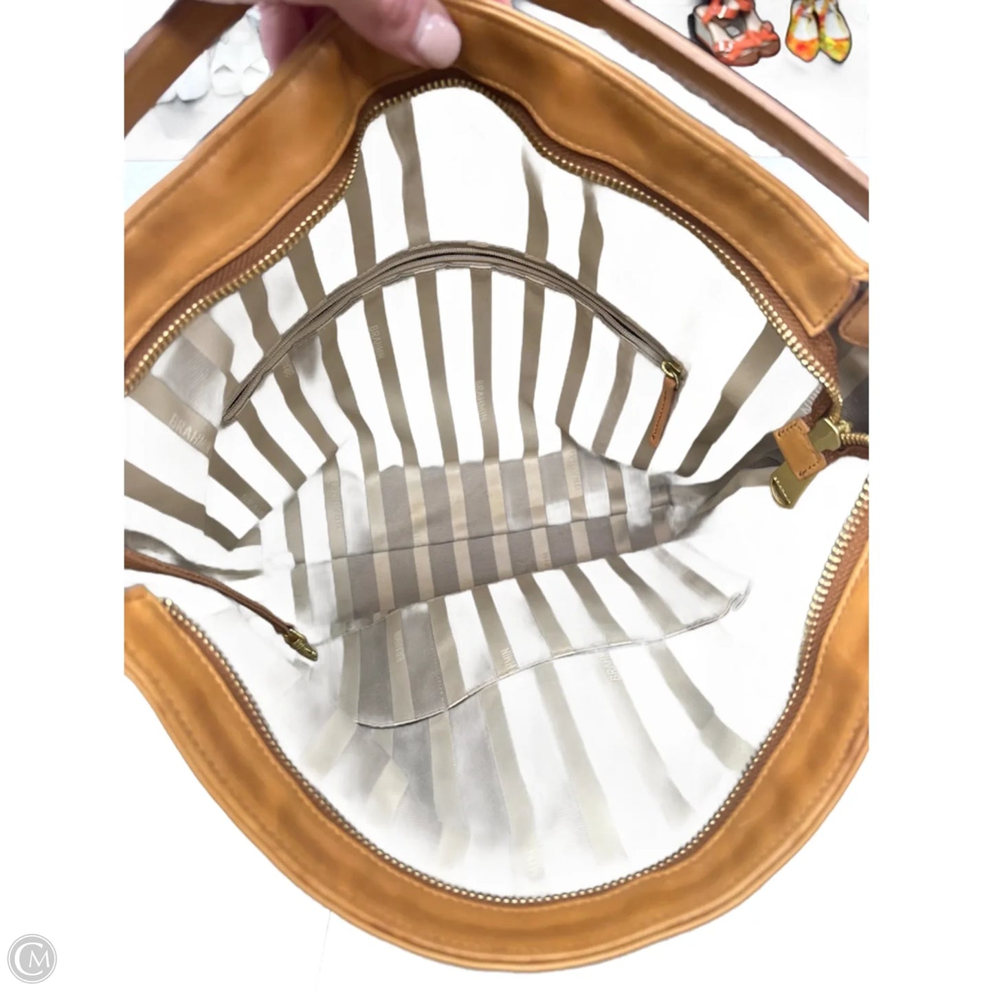 Tote Designer By Brahmin, Size: Medium