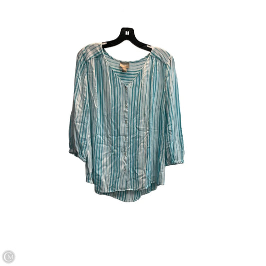 Top Long Sleeve By Chicos In Striped Pattern, Size: M