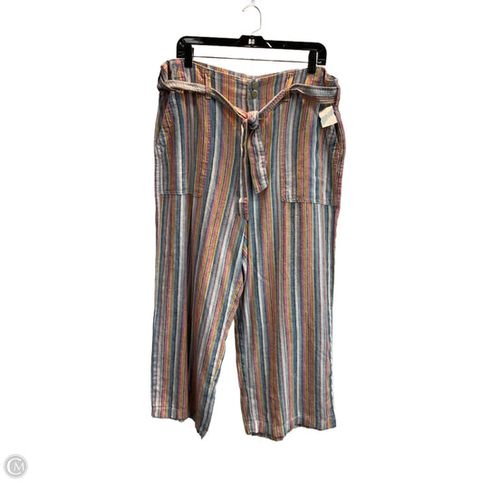 Pants Wide Leg By Seven 7 In Striped Pattern, Size: 14
