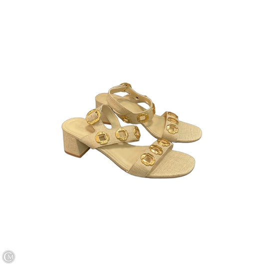 Sandals Heels Block By Cma In Tan, Size: 10