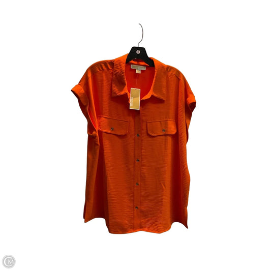 Blouse Short Sleeve By Michael By Michael Kors In Orange, Size: 1x