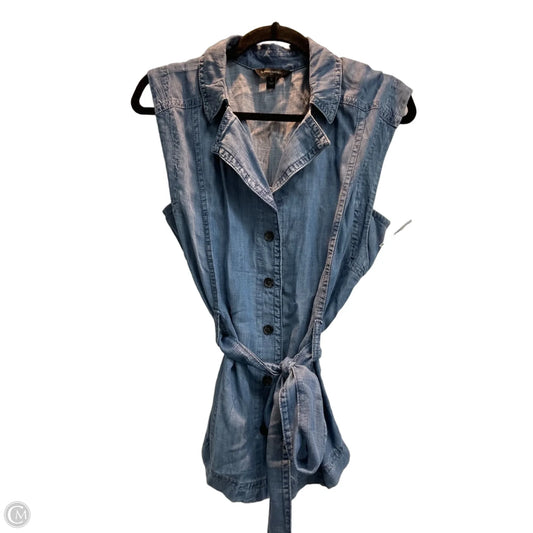 Top Sleeveless By Banana Republic In Blue Denim, Size: S