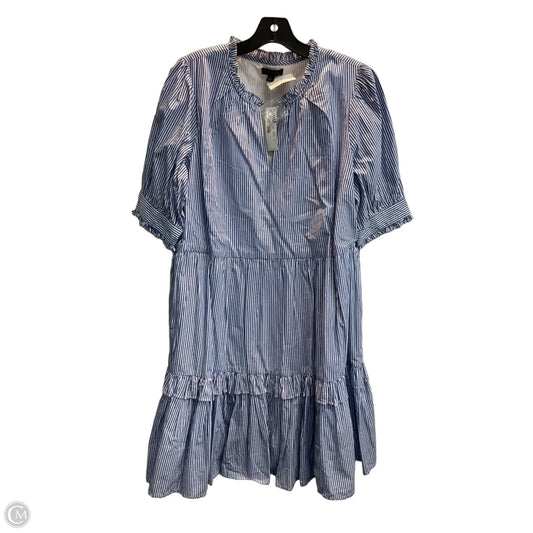 Dress Casual Midi By J. Crew In Blue & White, Size: L