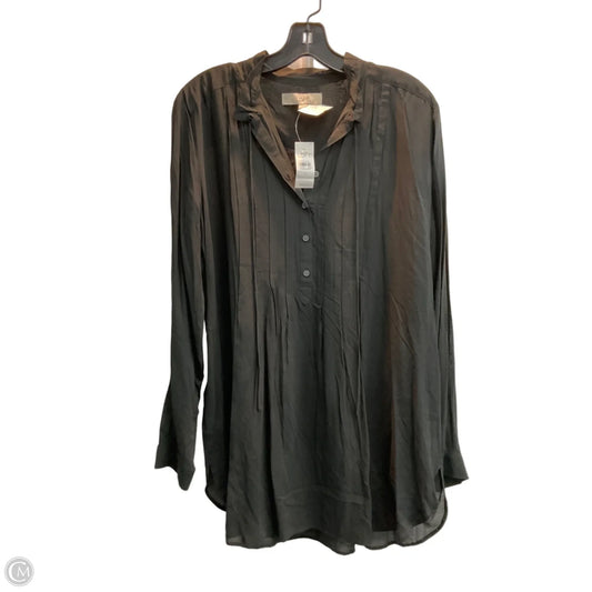 Tunic Long Sleeve By Loft In Black, Size: L