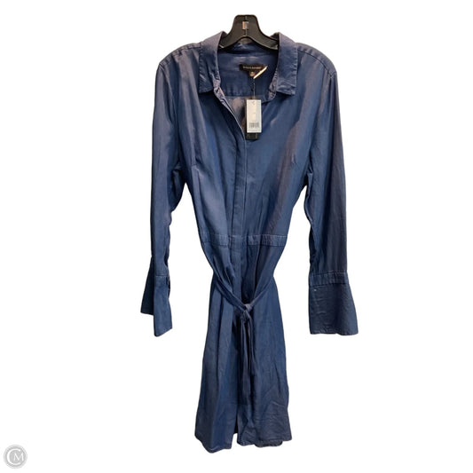 Dress Casual Midi By Banana Republic In Blue, Size: 14