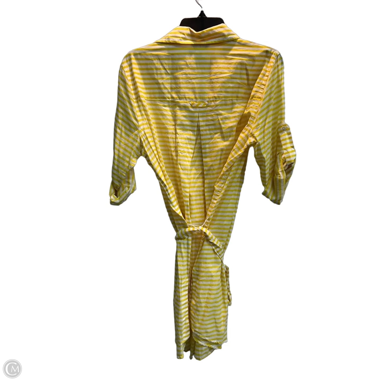 Dress Casual Midi By J. Crew In White & Yellow, Size: L