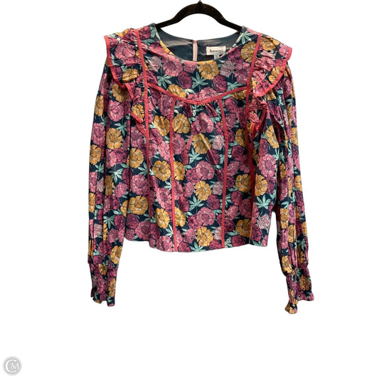 Blouse Long Sleeve By &merci In Floral Print, Size: L