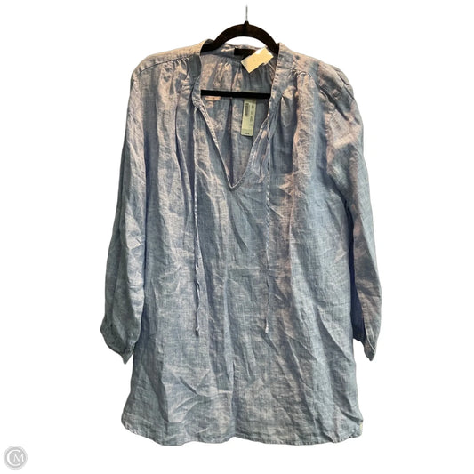 Tunic Long Sleeve By J. Crew In Blue & White, Size: Xl