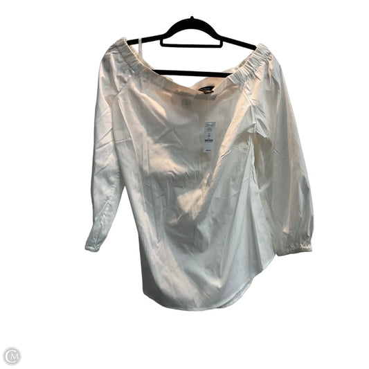 Blouse Long Sleeve By White House Black Market In White, Size: Xl