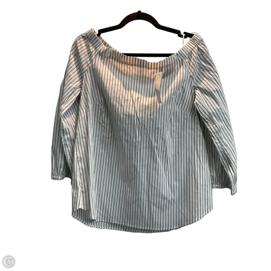 Blouse Long Sleeve By White House Black Market In Striped Pattern, Size: L