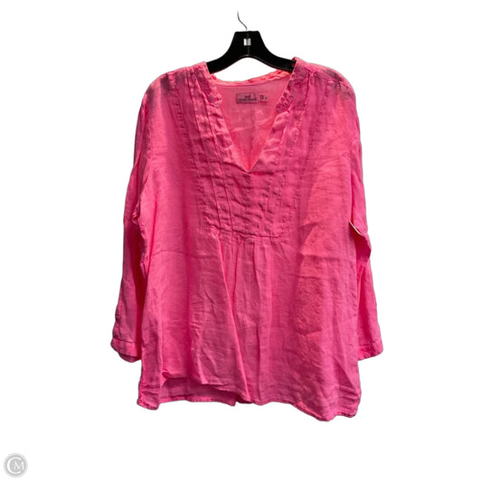 Top Long Sleeve By Vineyard Vines In Pink, Size: Xl
