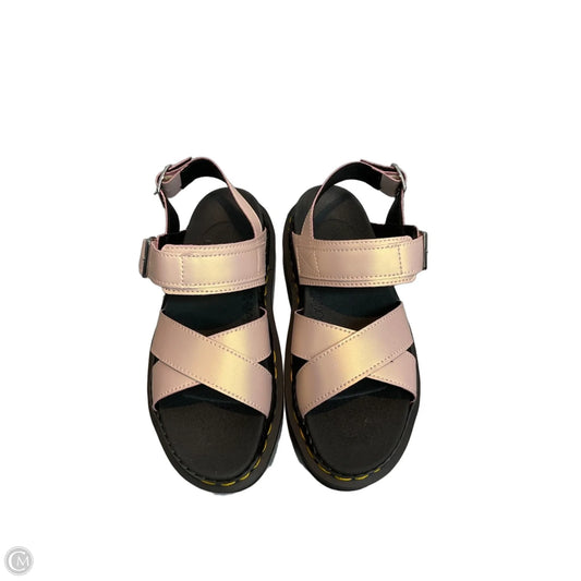 Sandals Flats By Dr Martens In Black & Pink, Size: 7