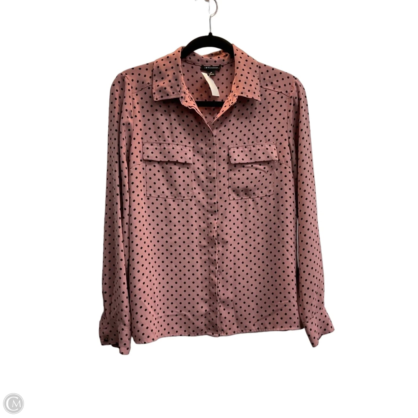 Blouse Long Sleeve By I Love Ronson In Polkadot Pattern, Size: M
