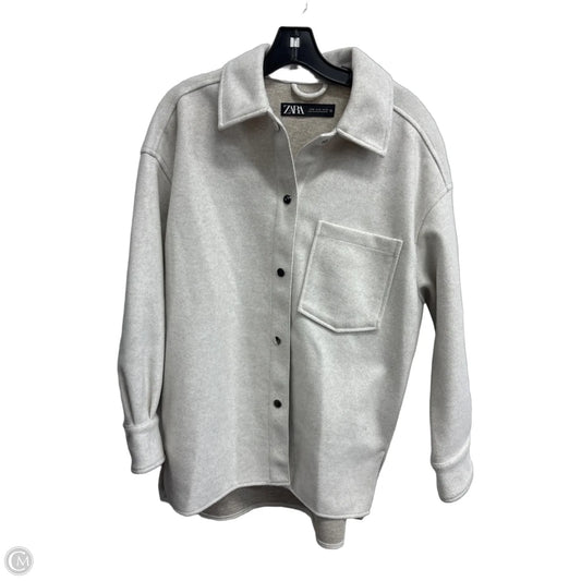 Jacket Shirt By Zara In Beige, Size: M