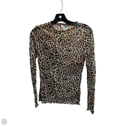 Top Long Sleeve By Top Shop In Animal Print, Size: S