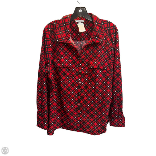 Top Long Sleeve By Notations In Black & Red, Size: Xl