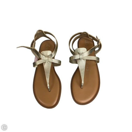Sandals Flats By Copper Key In Gold, Size: 8
