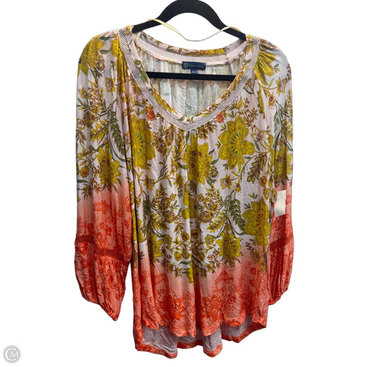 Top Long Sleeve By Democracy In Multi-colored, Size: Xl