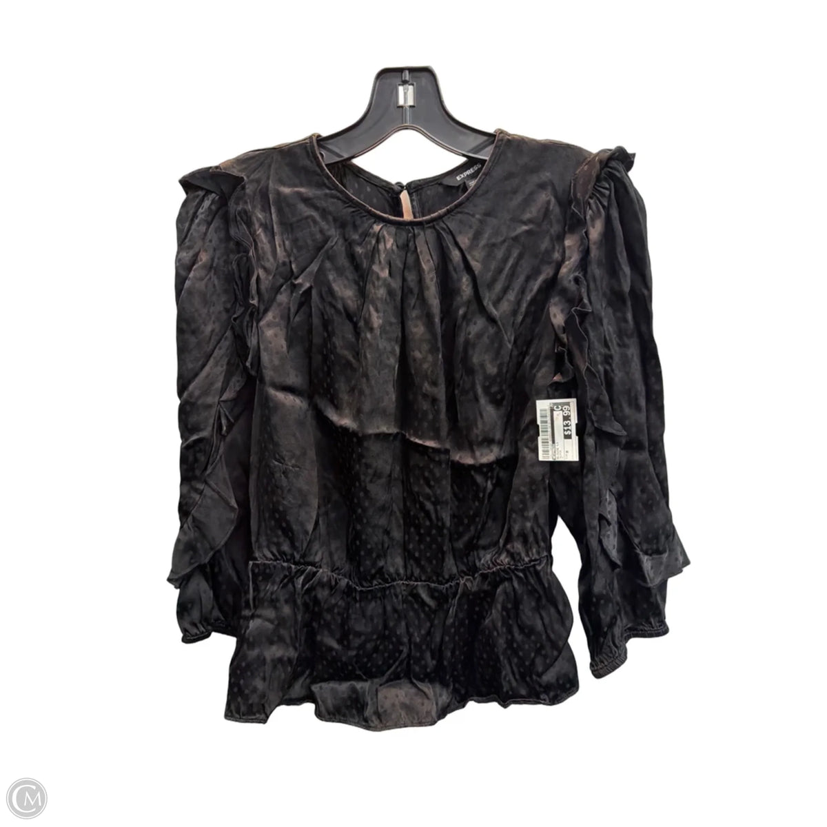Blouse Long Sleeve By Express In Black, Size: M