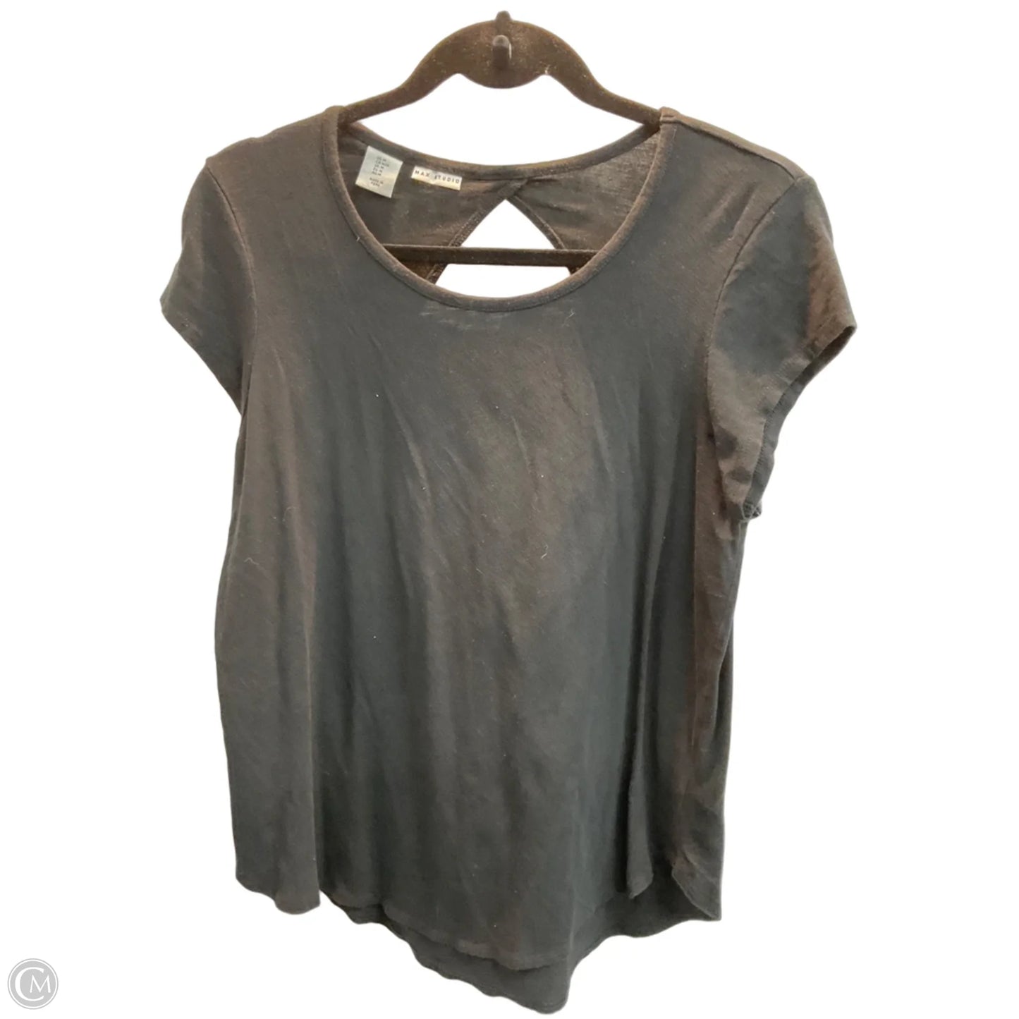 Top Short Sleeve By Max Studio In Black, Size: M