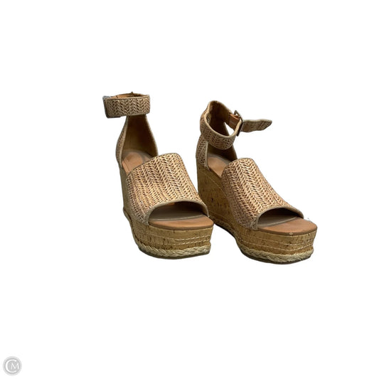 Sandals Heels Wedge By Universal Thread In Tan, Size: 7.5