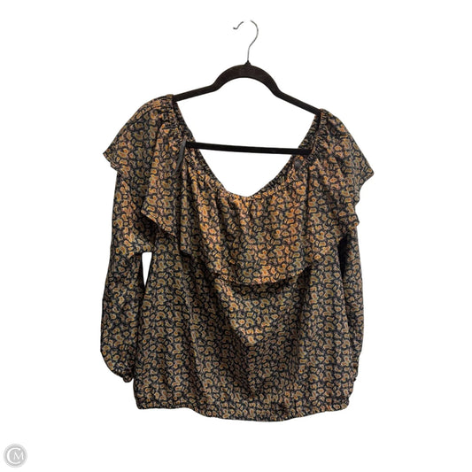 Blouse Long Sleeve By Michael By Michael Kors In Multi-colored, Size: 1x