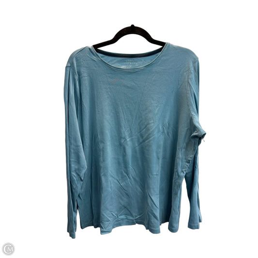 Top Long Sleeve Basic By Talbots In Blue, Size: 2x