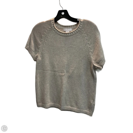 Top Short Sleeve By H For Halston In Beige, Size: S