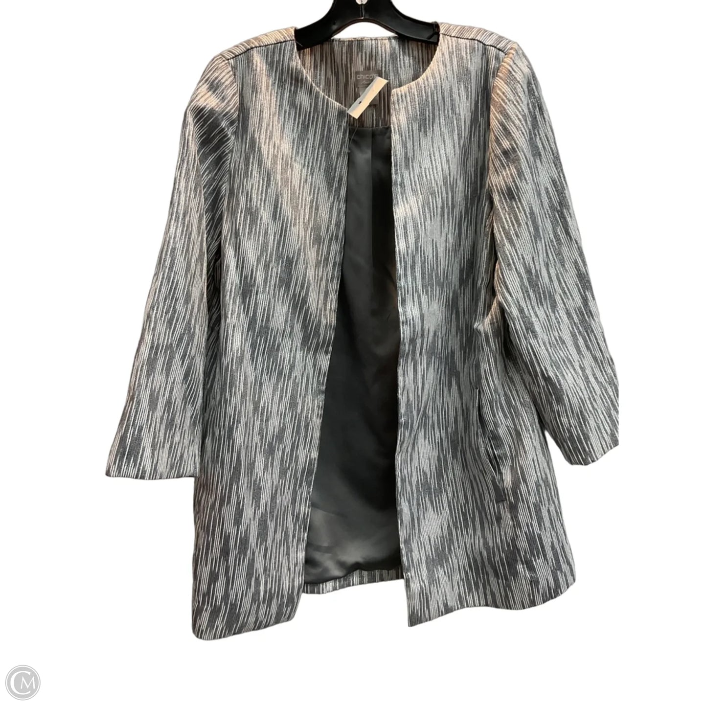 Blazer By Chicos In Silver, Size: M