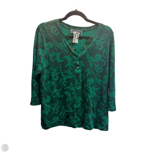 Top Long Sleeve By Karen Scott In Green, Size: Xlp